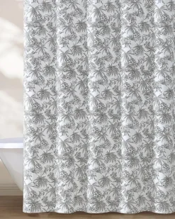 Pen and Ink Bahama Brown Palm Shower Curtain