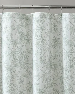 Pen and Ink Spring Green Palm Shower Curtain