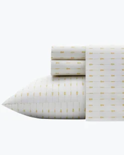 Pineapple Pinstripe 4-Piece Queen Sheet Set