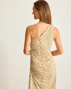 Playa Python Maxi One-Shoulder Dress