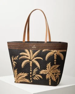 Raffia Palms Beach Tote