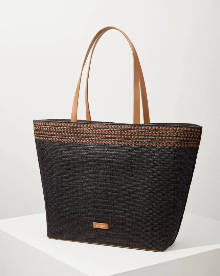 Raffia Palms Beach Tote