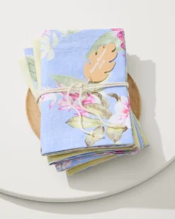 Ray Upcycled Reversible Linen Dinner Napkins - Set of 4