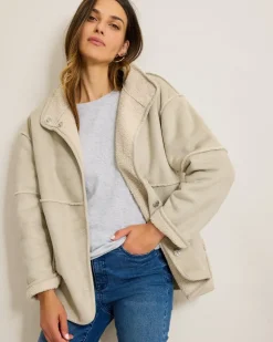 Reversible Faux Shearling Coat