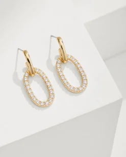 Sanibel Island Crystal Link Drop Earrings
