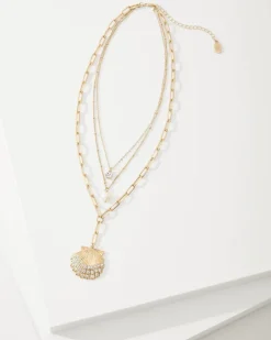 Sanibel Island Layered Shell Pendant Necklace