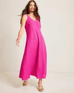 St. Lucia Linen-Blend Bias-Cut Coverup Dress