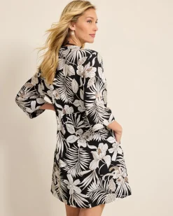 St. Lucia Linen-Blend Blooms Coverup Dress