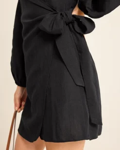 St. Lucia Linen-Blend Wrap Coverup Dress