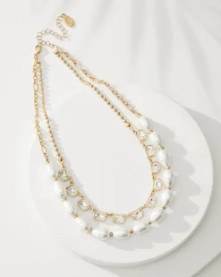 Tidal Treasure Baroque Pearl and Stone Layered Necklace