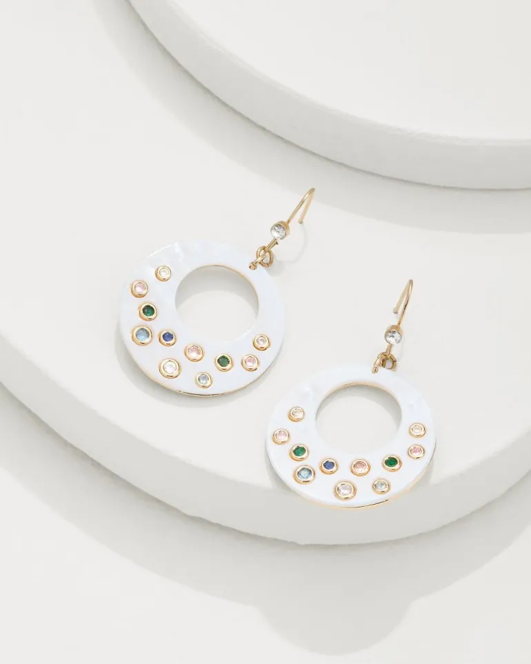 Tidal Treasure Mother of Pearl Disc Statement Earrings