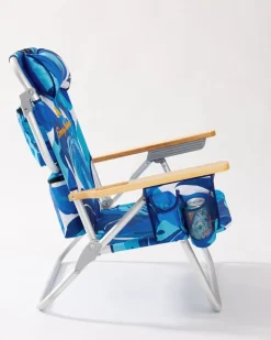 Tommy Bahama Blue Monstera Deluxe Backpack Beach Chair