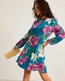 Villa Garden Long-Sleeve Short Dress