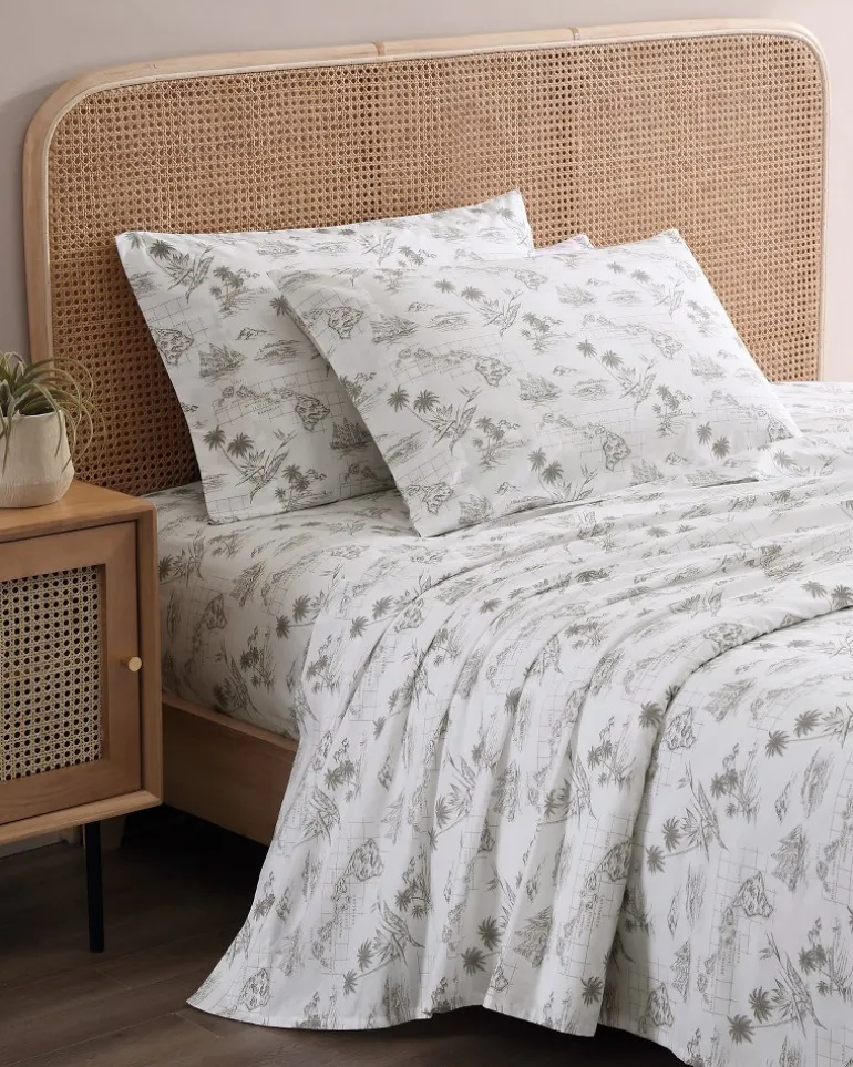 Vintage Map 4-Piece King Sheet Set