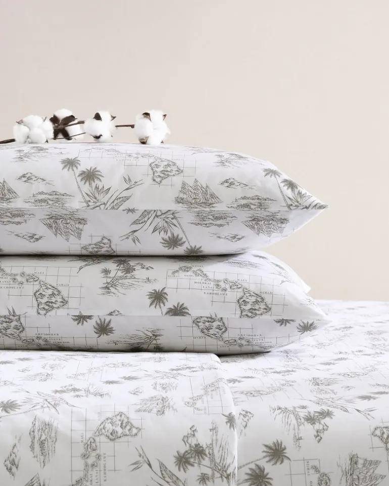 Vintage Map 4-Piece Queen Sheet Set