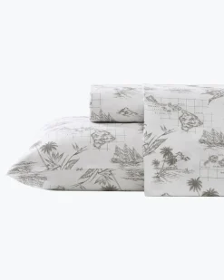 Vintage Map 4-Piece Queen Sheet Set
