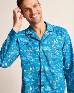 Woven Long Sleeve & Pants Pajama Set