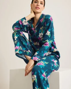 Woven Sateen Long Sleeve & Pants Pajama Set